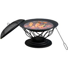 Eldstad Rund Med Grillgaller Ø75 x 55 cm Svart