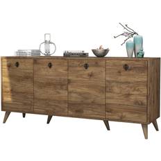 Marron Tables Console Hanah Home Buffet En Bois Clair 4 Portes Elite Table Console