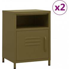 vidaXL Nightstands 2 Pcs Olive Green 35 x 35 x 51 cm Bedside Table 35x35cm