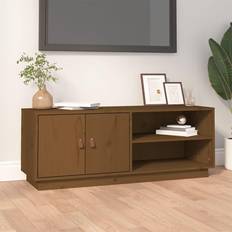 vidaXL 105 x 34 x 40 cm Massivt Fyrretræ Gyldenbrun TV-bord