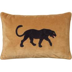 Pudebetræk 40x60 sort Chhatwal & Jonsson Embroidered Black Panther Pudebetræk Gul, Sort (60x40cm)