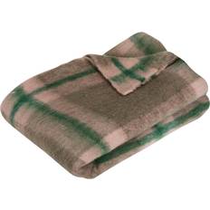 Hübsch Plaid Tæppe Rød, Brun, Grøn, Pink, Blå (200x140cm)