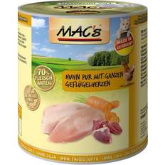 MAC's Kæledyr MAC's MAC's Cat Kylling & Fjerkræshjerter 24 x 800 g