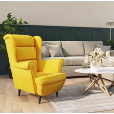 VidaXL Armchairs vidaXL Mustard Yellow Velvet 29.1 x 33.1 x 39.4 in Armchair