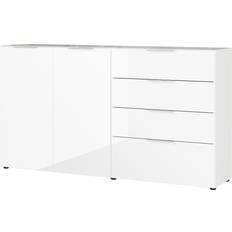 Schrank Germania Oakland, 3698-84 weiß,glas Sideboard