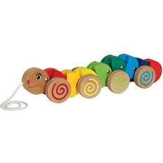 Wooden Toys Pull Toys Eichhorn Pull-Along Caterpillar with Movement 32 cm