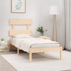 vidaXL Estructura De Cama Madera Maciza Redonda 90x190 cm Single