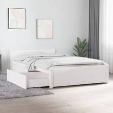 vidaXL Sängynrunko Laatikoilla Valkoinen 90x200 cm