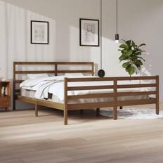 Beds & Mattresses vidaXL Solid Wood Pine Bed Frame 200 x 200 cm