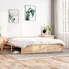 vidaXL Bed Frame Solid Wood 75x190 cm Brown