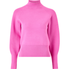 Uld trøje dame Selected FEMME Trøje slfMerle Fyria LS Knit Highneck Rosa