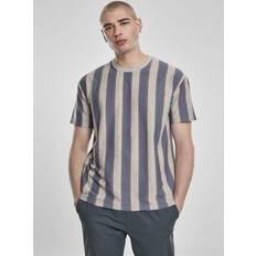 Urban Classics Printed Oversized Bold Stripe T-shirt - Bleu