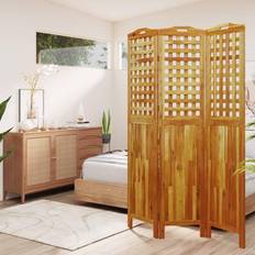 vidaXL Divisorio A 3 Pannelli 121.5x2x180 cm Legno Massello Di Acacia Separè