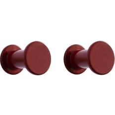 Steel Coat Hooks Hay Red Bolt Round Powder 2-pack Ø2.8 cm Coat Hook