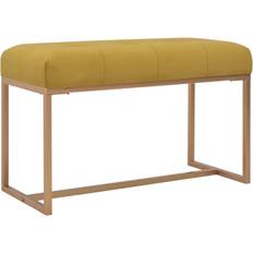 Jaune Banquettes vidaXL Banc 80 cm Moutarde Velours Banquette