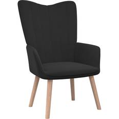 Negro Sillones vidaXL Silla Velvet Black Relax Sillón