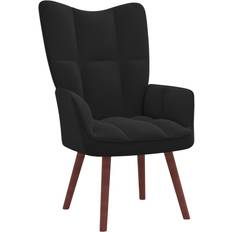 Noir Fauteuils vidaXL Chaise De Relaxation Noir Velours Fauteuil