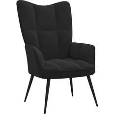 Noir Fauteuils vidaXL Chaise de relaxation Noir Velours Fauteuil