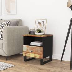 vidaXL Cabinet Solid Wood Multicolour Bedside Table
