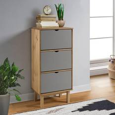 vidaXL Cabinet Brown and Grey Solid Pine Wood Shoe Rack