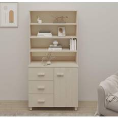 vidaXL Highboard HAMAR Solid Wood Pine Honey Brown Storage Cabinet