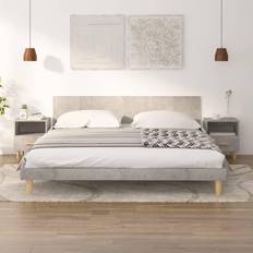 vidaXL 40x35x47 2 stk. betongrå Sengebord