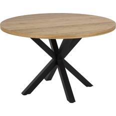 XXXlutz Heaven Oak with Black Legs Dining Table 120cm