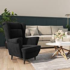 VidaXL Armchairs vidaXL Black Velvet 29.1 x 33.1 x 39.4 in Armchair