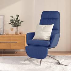 vidaXL Relaxsessel Mit Fußteil Blau Stoff Sessel