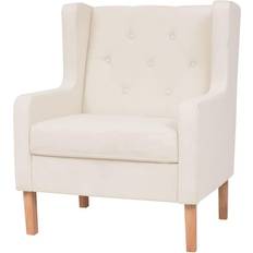 Beige Fauteuils vidaXL Blanc Crème Tissu Fauteuil