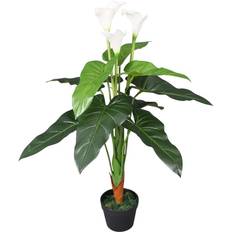 Blanco Plantas Artificiales vidaXL Cala Lilly Con Macetero 85 cm Blanca Planta Artificial