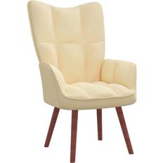 White Armchairs vidaXL Relaxing Chair Cream White Velvet Armchair