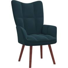 Bleu Fauteuils vidaXL Chaise de relaxation Bleu Velours 328061 Fauteuil