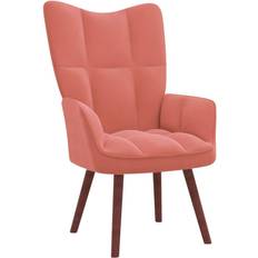 vidaXL Relaxing Chair Pink Velvet Armchair
