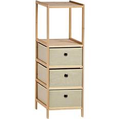 Beige Étagères à livres Kipit Tagère Beige Bois Tissu 26 x 89 x 32 cm Étagère à livres