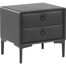 Läder Bord Beliani Shumee Black eco-leather bedside S�ängbord