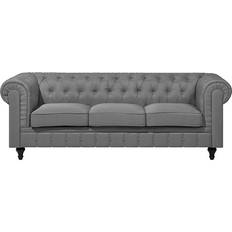 Beliani Chesterfield Lysegrå Sofa