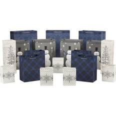 Hällmark Blue And Silver Bulk Christmas Gift Bags 18 Gift Bags