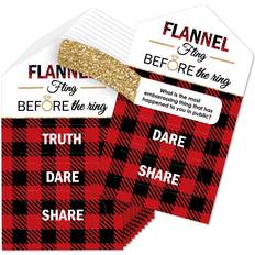 Red Drinking Games Flannel Fling Before The Ring Party Game Cards Truth Dare Share Pull Tabs 12 Ct Red