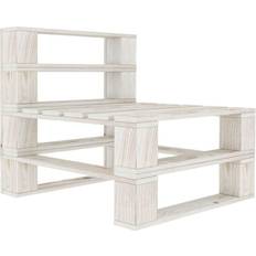 Divani Modulari vidaXL Centrale da Giardino in Pallet in Legno Bianco Cod MXL 45715 Divano Modulare