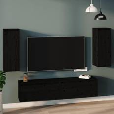 vidaXL Pensili 2 Pz Neri 30x30x80 cm In Legno Massello Di Pino Mobile a Parete