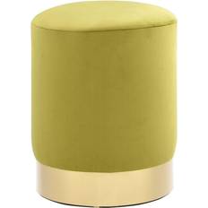 Vert Poufs vidaXL Vert Moutarde Et Doré Velours Pouf