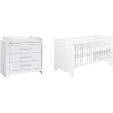 Möbel-Sets Schardt Sparset Nordic White, 2-tlg. Kombi-Kinderbett 70