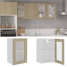 vidaXL Hängeglasschrank Sonoma-Eiche 40 x 31 x 60 cm Wandschrank