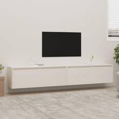 vidaXL 2 Uds Madera Maciza De Pino 100x30x35 cm Armario de Pared 100x35cm