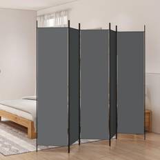 vidaXL 5-Panels 250 x 200 cm Stof Antracitgrå Rumdeler