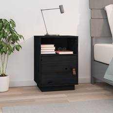 vidaXL Cabinet Black Bedside Table