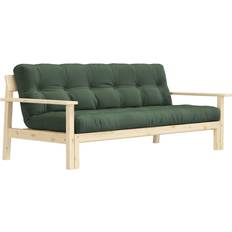 Karup Design Unwind Sleeping Couch Natural Wood Olive Green Sofa