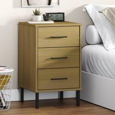 vidaXL Solid Wood Pine Cabinet with Bedside Table
