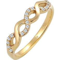 Elli Diamore dam ring Infinity 585 gult guld diamant vit 0,18 ct briljant slipning Gult guld, (16.6) colore: Weiß, cod. 0604640414_52